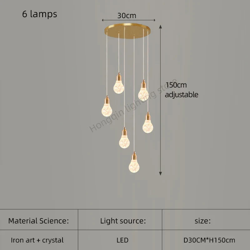 lustre moderne en cristal pour décoration intérieure élégante