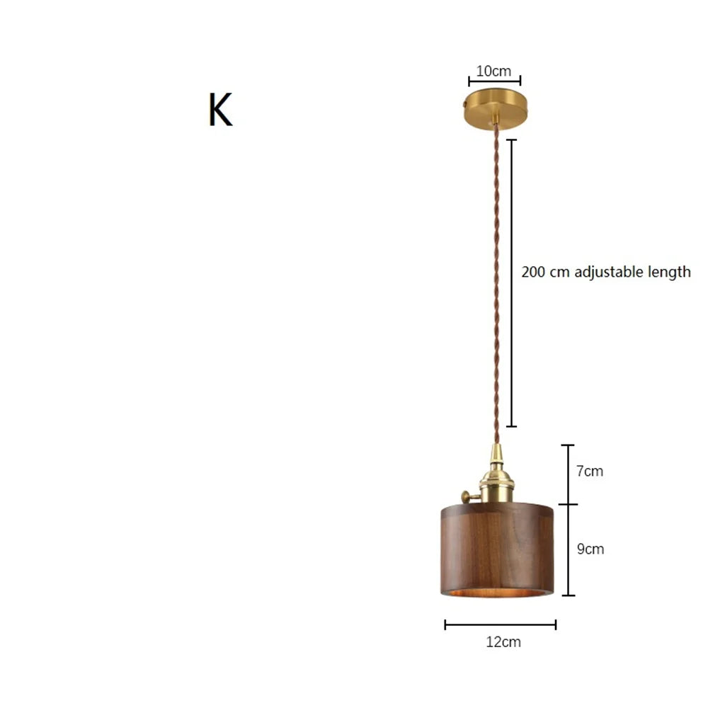 Nordique moderne suspension LED luminaire en laiton en bois Loft cuisine île lampe suspendue décoration de la maison éclairage Suspension Design