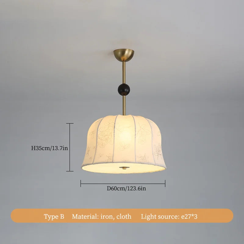 lustre en tissu de luxe français pour décoration intérieure
