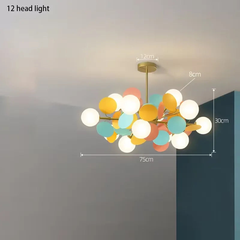 lustre moderne en verre design raisin doré luminaires suspendus