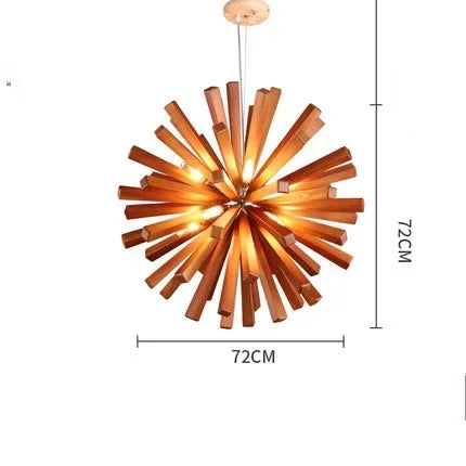 Nordic Dandelion Wooden Pendant Lights Art Creative new chinese Pendant Lamp tea room dining room living room Personality lamp
