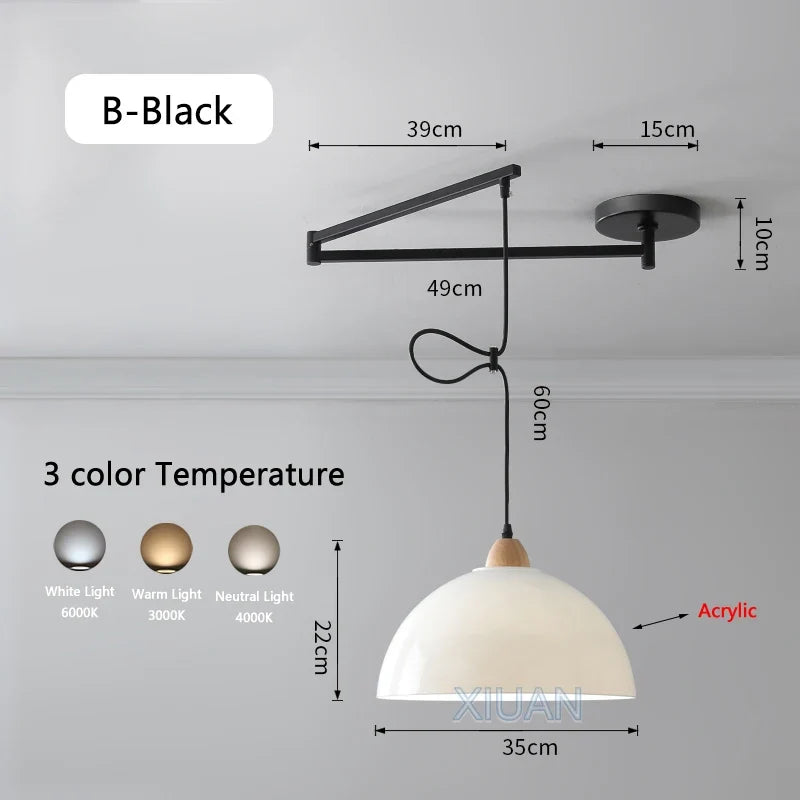 lustre led avec bras réglable pour bar et restaurant