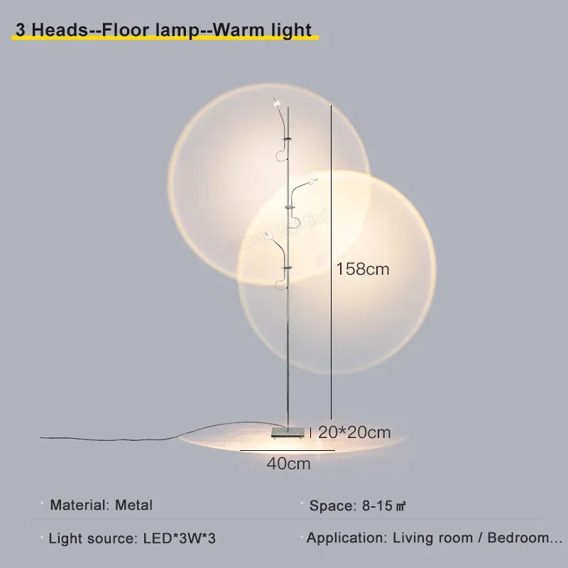 lampe de sol décorative luxe à projection dombres crépuscule et aube