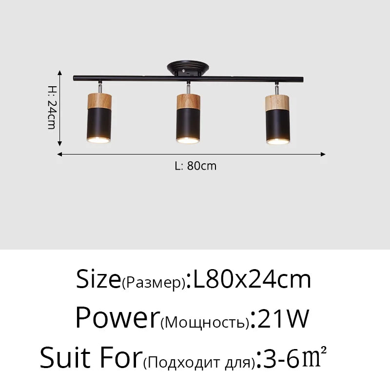 lustre à bande led nordique avec spots décoratifs pour intérieur