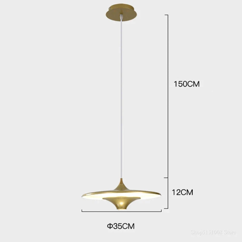 suspension design simple soucoupe volante led intérieur