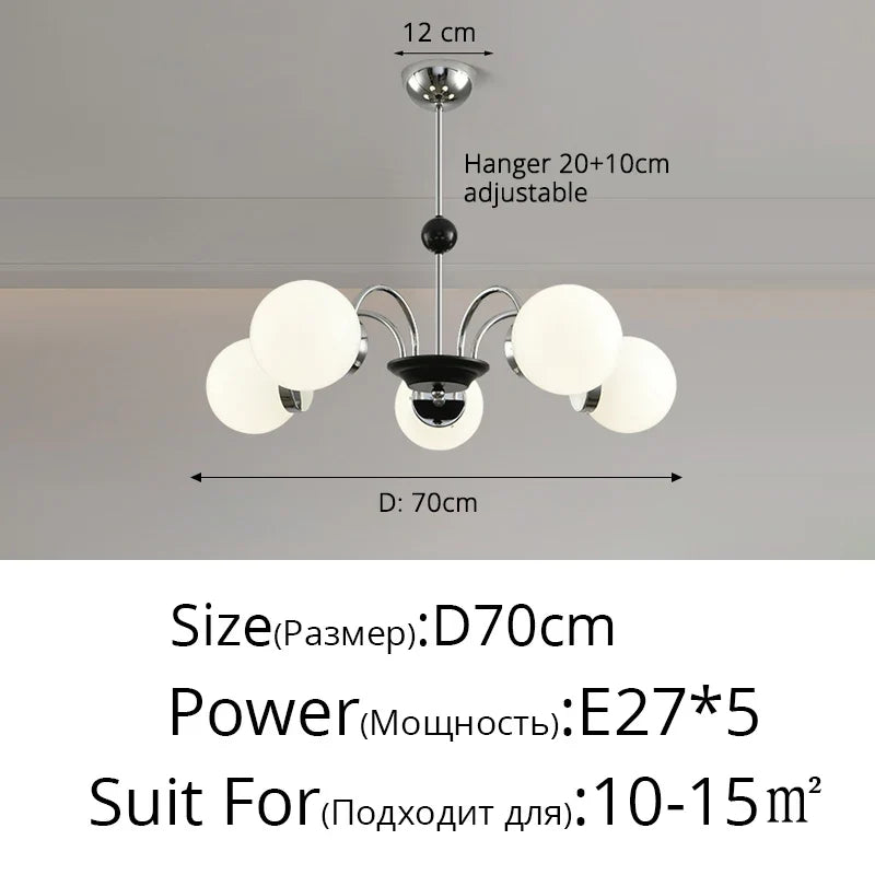 lustre moderne bauhaus magic bean style français crème luxe