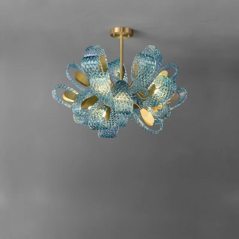 Suspension modernes en verre bleu lampes suspendues design pour couloir Bar chambre lustre Suspension Luminaire éclairage