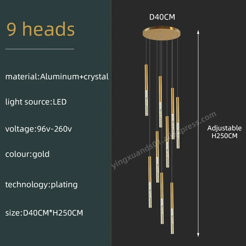 lustre en cristal moderne pour éclairage intérieur minimaliste
