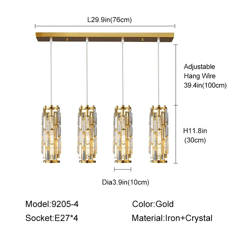 lustre en cristal moderne pour éclairage intérieur élégant