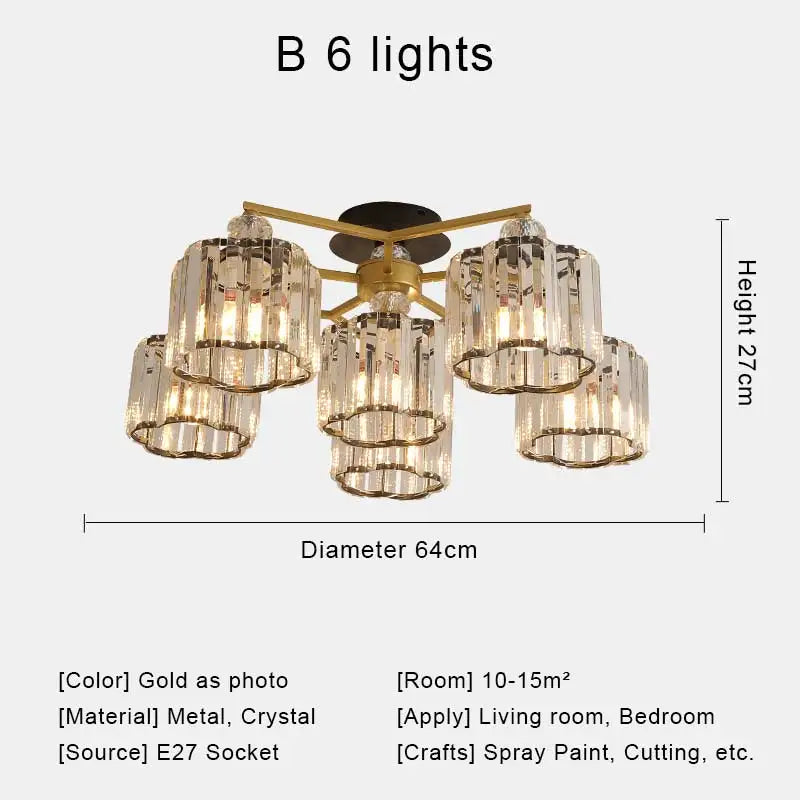 lustre en cristal luxe nordique éclairage métal chromé verre transparent