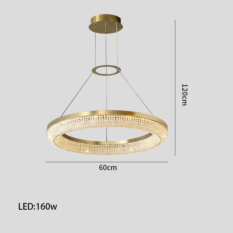 lustre de luxe led rond design moderne 	 pour intérieur
