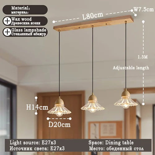 suspension LED en verre style nordique décoratif