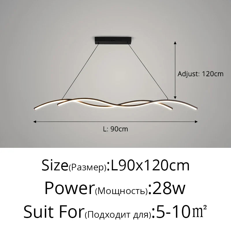 Modern minimalist dining room LED chandelier, living room, study room, bedroom, bar, interior decoration lighting chandelier