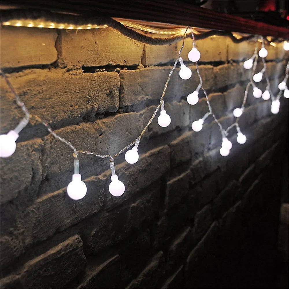 guirlande lumineuse à boules led pour mariage et jardin extérieur