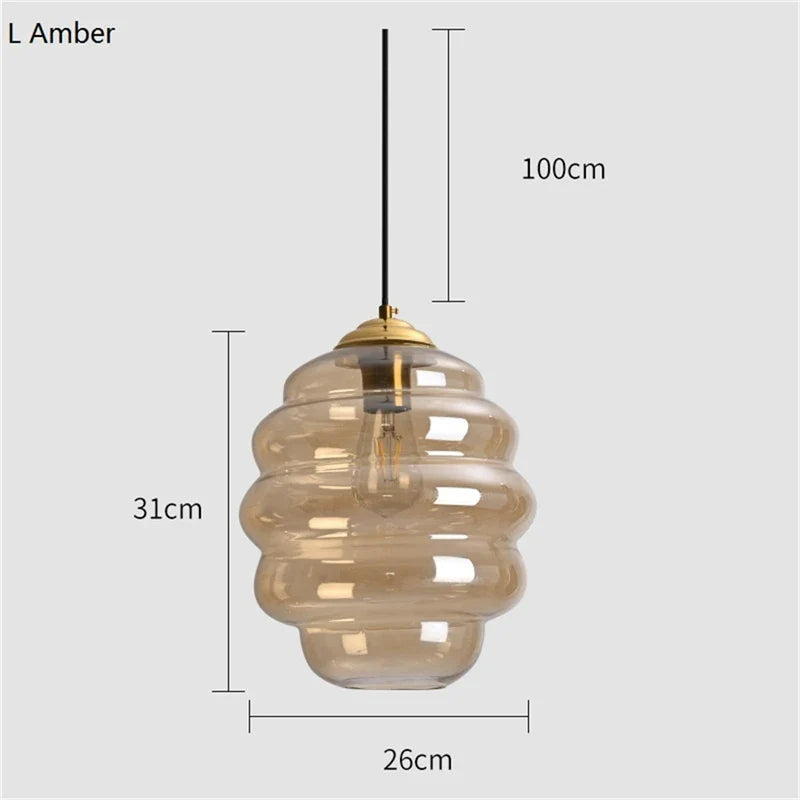 suspension en verre teinté design moderne pour éclairage intérieur