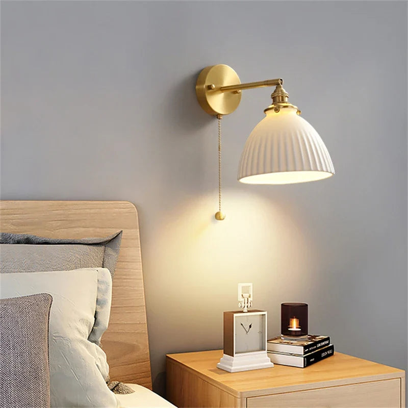applique murale led en céramique décoration nordique réglable