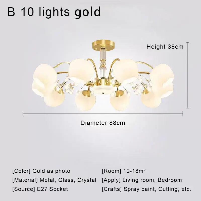 lustre en cristal nordique à led pour décoration intérieure moderne