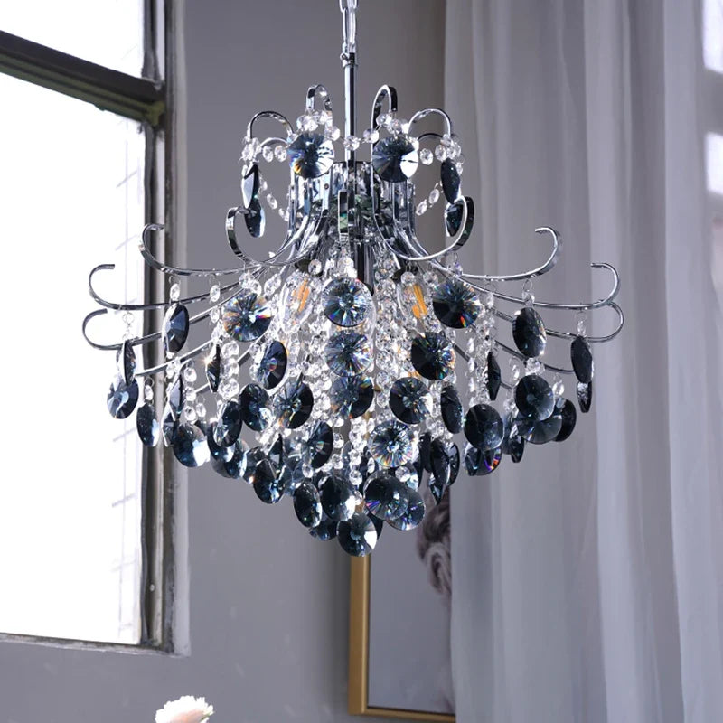 lustre de luxe en cristal suspendu pour duplex