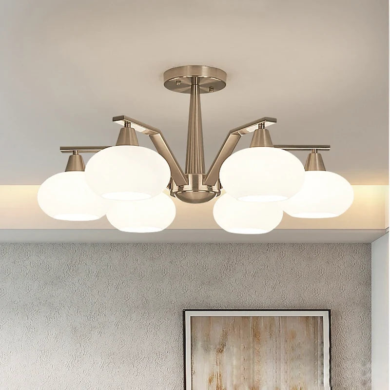 Lustre led métal nickel moderne
