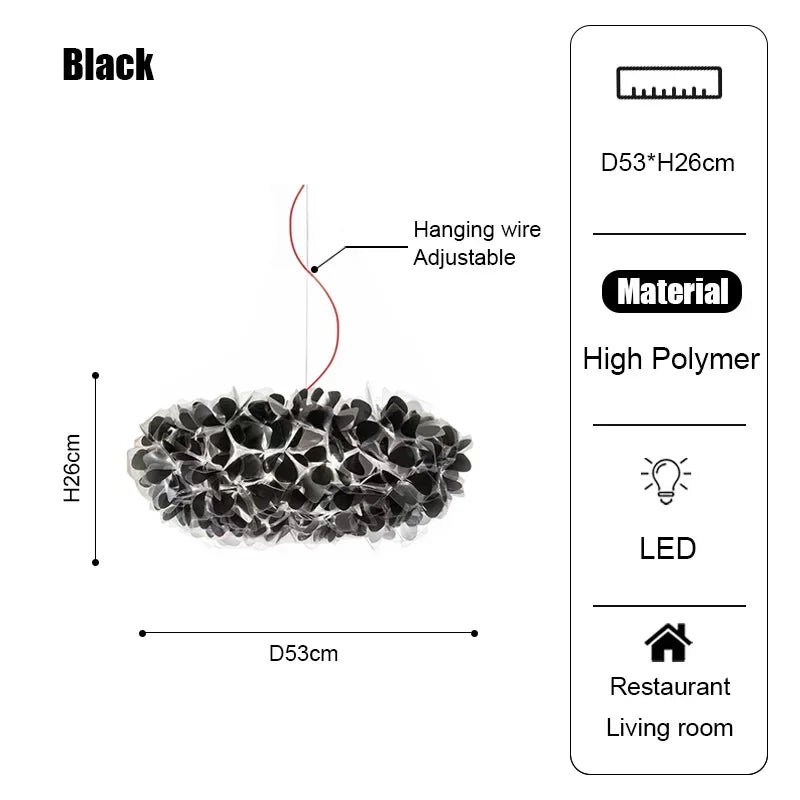 Italy Petal Lustre Led Chandelier Ceiling Pendant Lamps Suspension Hanging Light Fixture Indoor