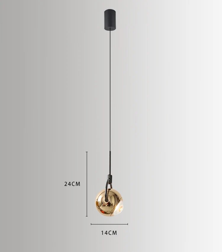 Suspension design boule accrochée LED