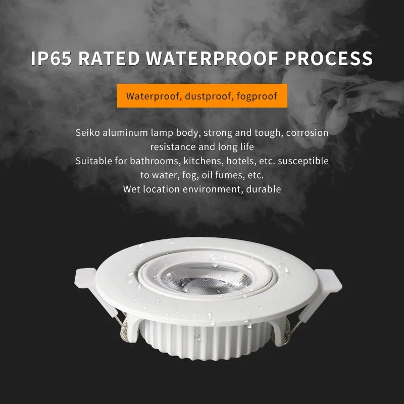 Spot lumineux LED encastrable rond pour salle de bain