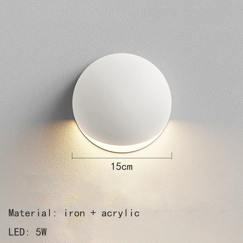 applique murale moderne en fer acrylique 3000k lampe d'ambiance