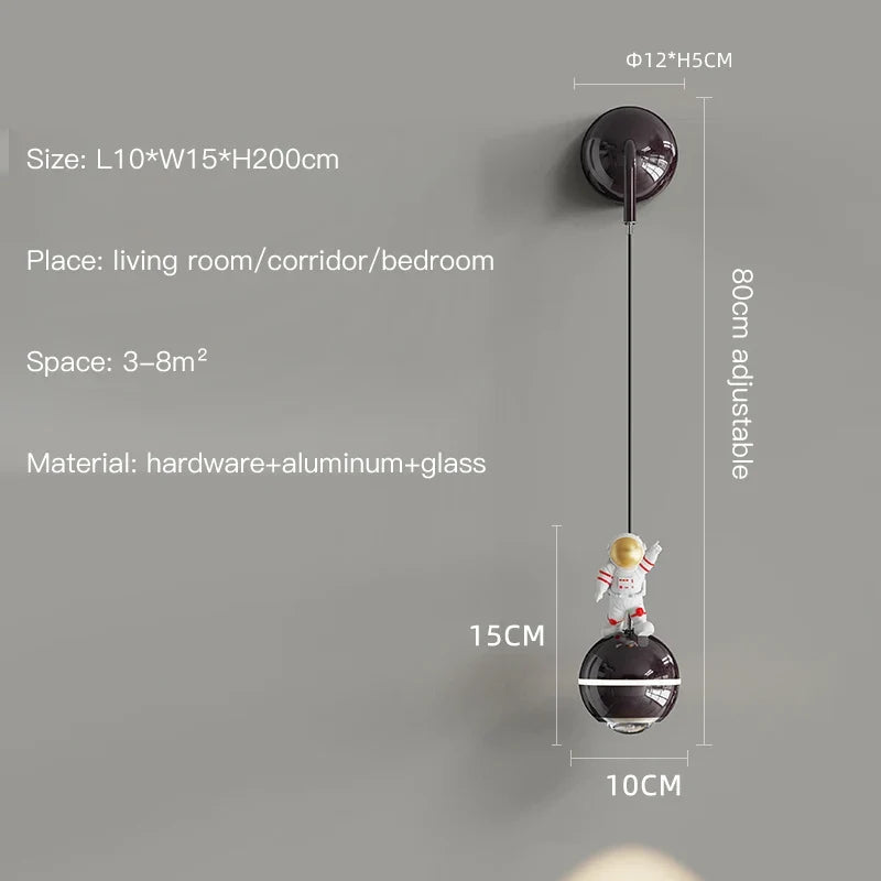 lustre moderne led design astronaute petites suspension