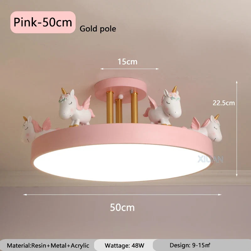 lustre enfant motif cheval pour chambre garçon fille