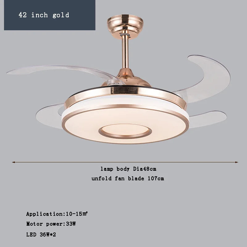 plafonnier led intelligent à pales rétractables design moderne