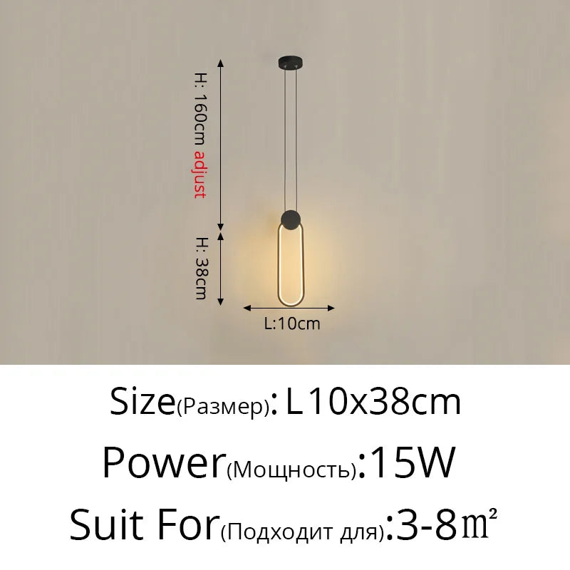 suspension led moderne pour éclairage intérieur design élégant