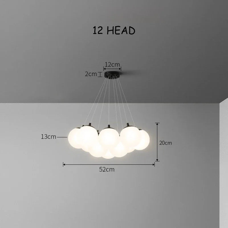 lustre moderne en verre avec led pour décoration intérieure