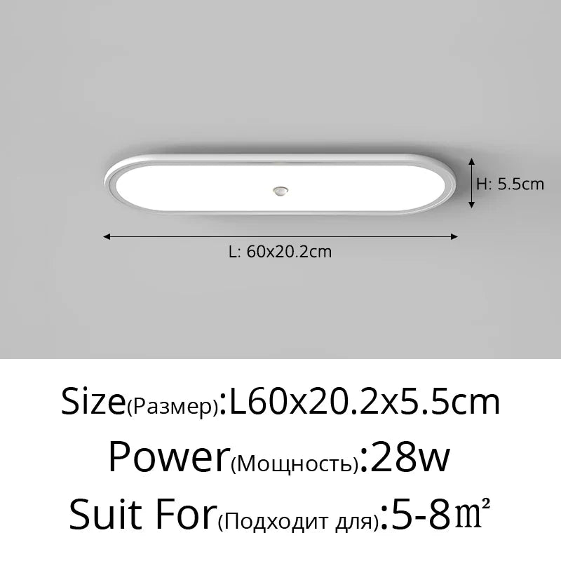 plafonnier led ultra-mince avec capteur de corps humain