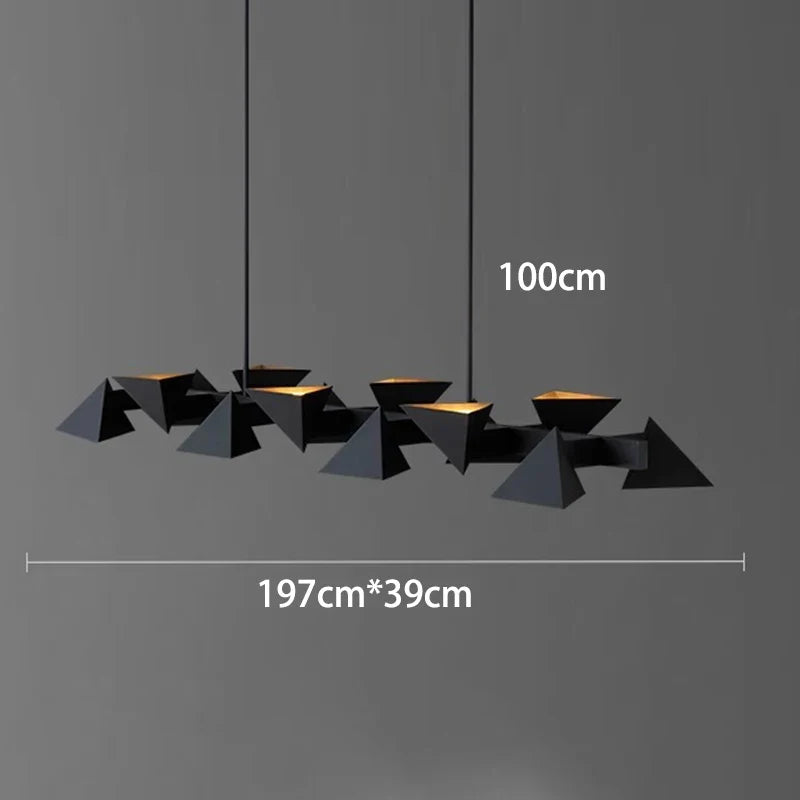 Lustre design moderne en métal noir décoratif intérieur