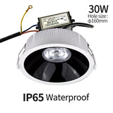 Downlight impermeável IP65LED, umidade e névoa, cozinha banheiro e vaso sanitário holofotes, beirais ao ar livre, AC 220V, 30W,