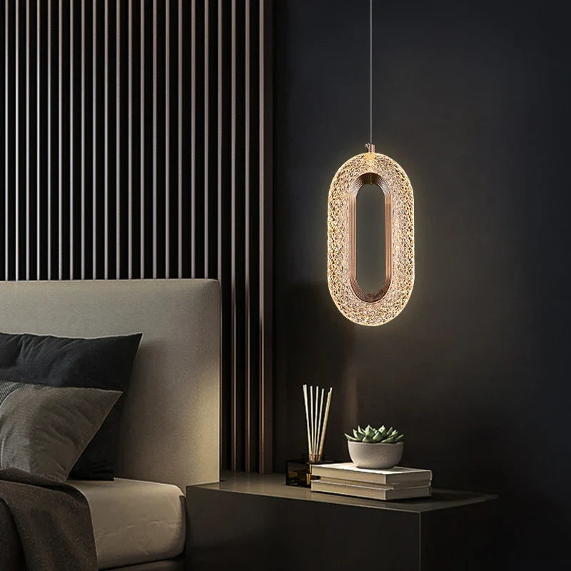 Lustre nordique ovale en cristal LED