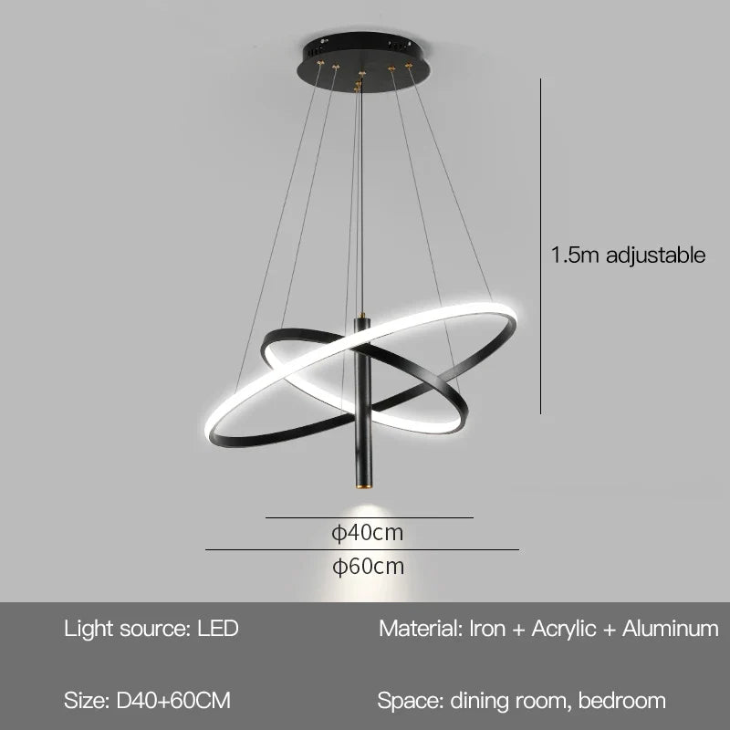 Lustres LED rondes modernes pour salon salle à manger cuisine île Lustre suspension lumières luminaire décor à la maison éclairage intérieur