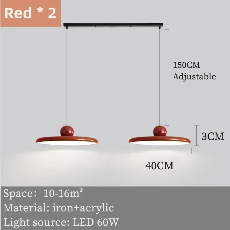 Rétro médiéval Bauhaus soucoupe volante suspension Restaurant salon étude lustre créatif LED lampe de décoration intérieure