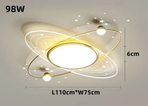 lustre moderne en fer avec éclairage led design étoile