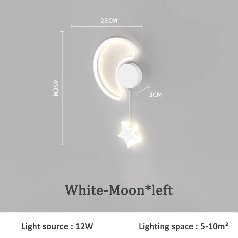 applique murale créative étoiles lune et nuages pour enfants