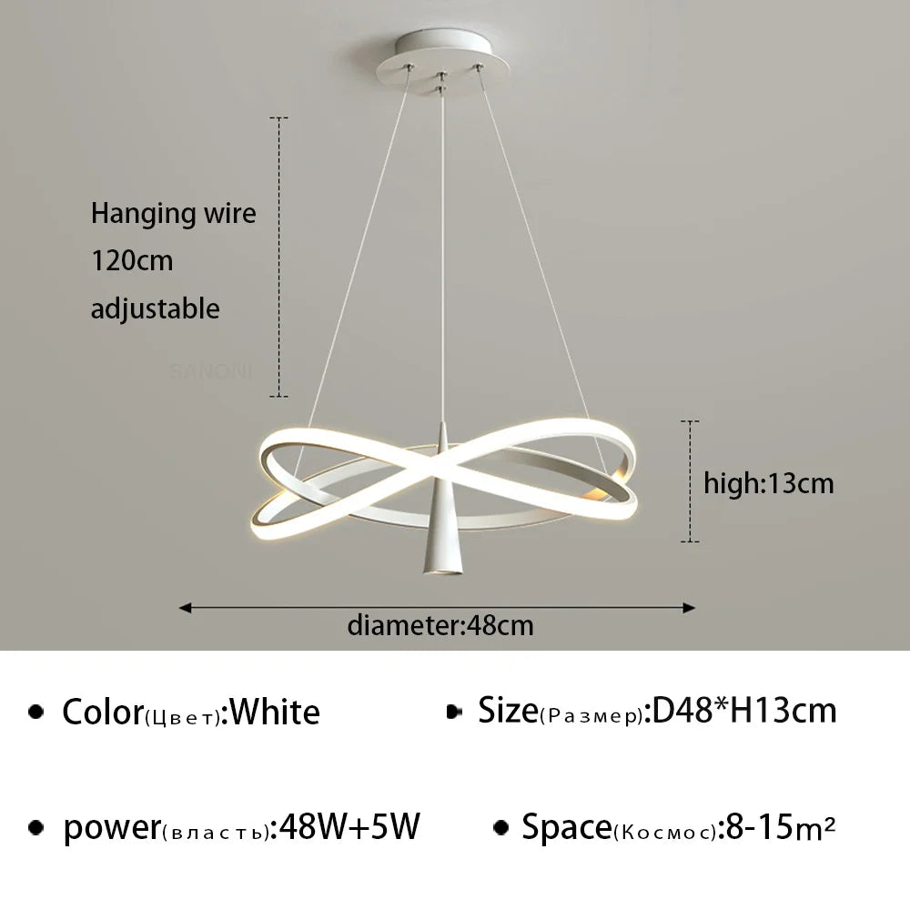 lustre suspendu à led moderne pour décoration intérieure élégante