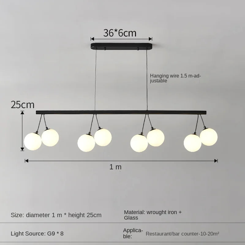 lustre led moderne en verre pour décoration intérieure