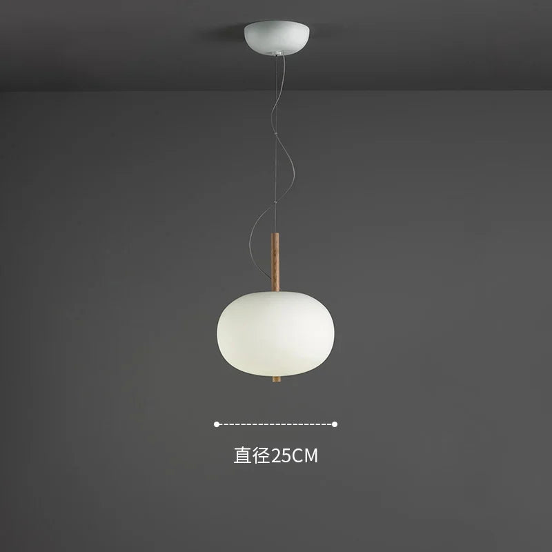 Kobuc Design nordique salon suspension avec grande boule ronde abat-jour en verre créatif bois lustre salle à manger chevet