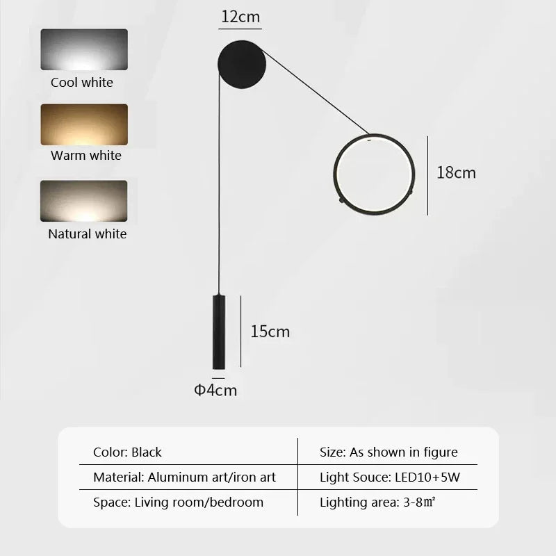 applique murale led moderne et simple pour intérieur