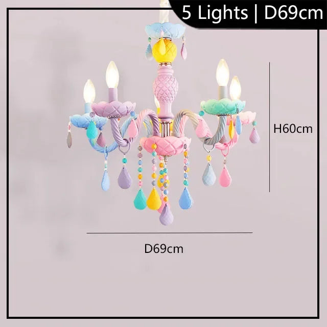 lustre arc-en-ciel pour enfants style macarone kawaii led