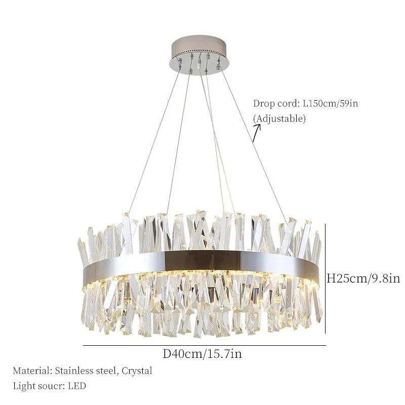 lustre en cristal nordique lumineux pour décoration moderne