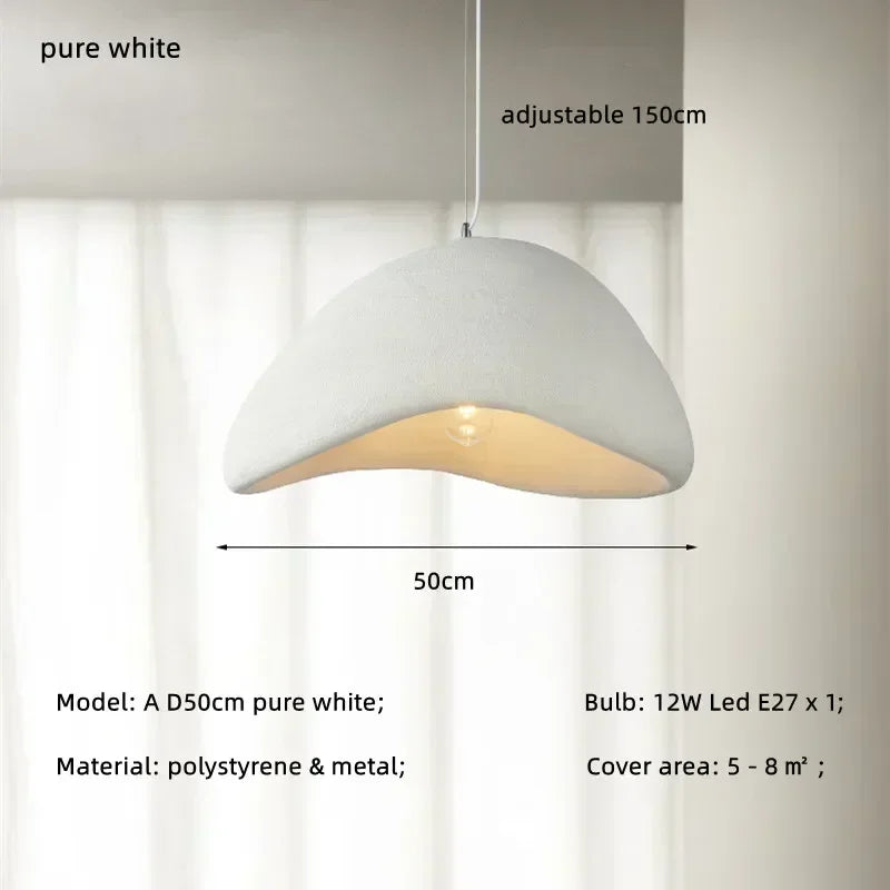 Japanese Pendant Light Resin Suspension Ceiling Chandelier Hanging Lamp for Living Dining Room Kitchen Loft Staircase