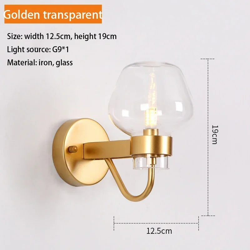 applique murale led en verre pour décoration intérieure moderne
