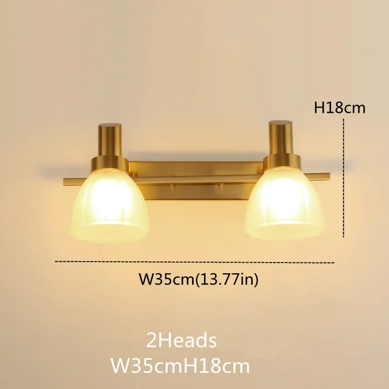 applique murale vintage led avec abat-jour en verre bronze