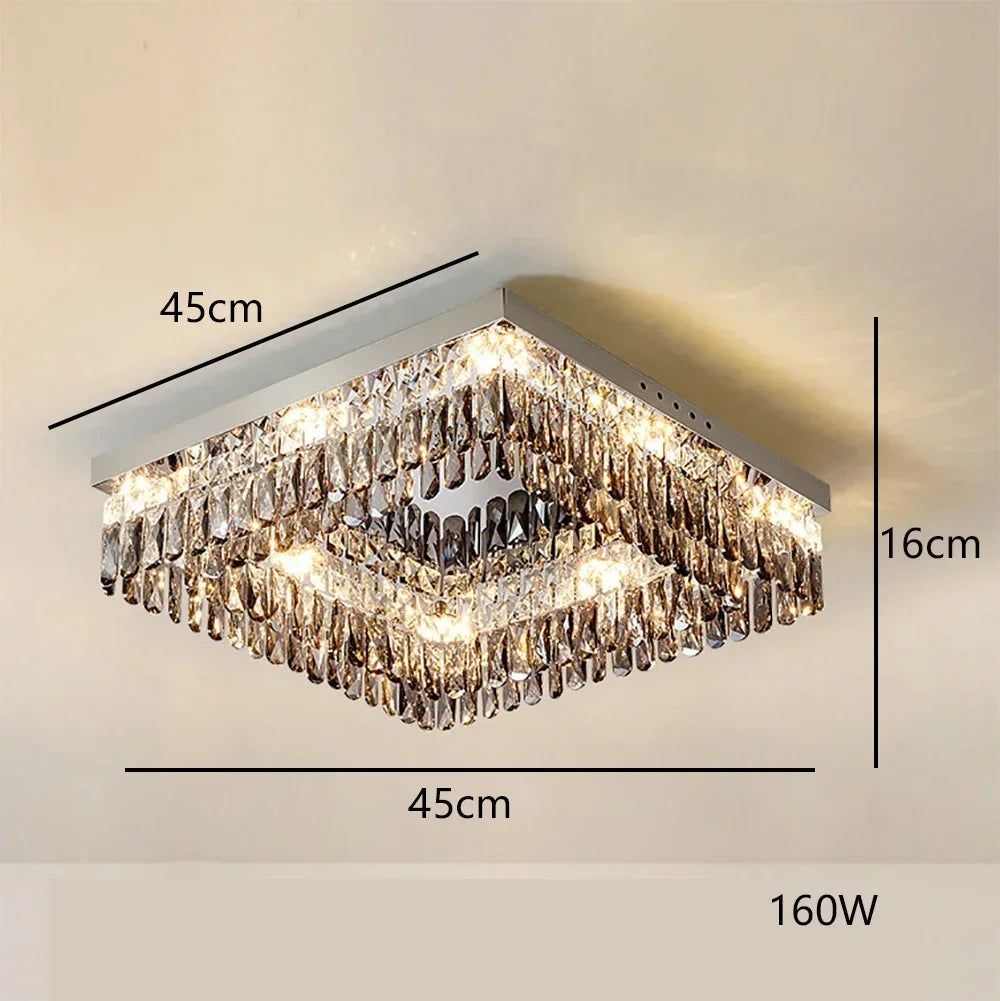 lustre moderne en cristal led design élégant pour décoration intérieure